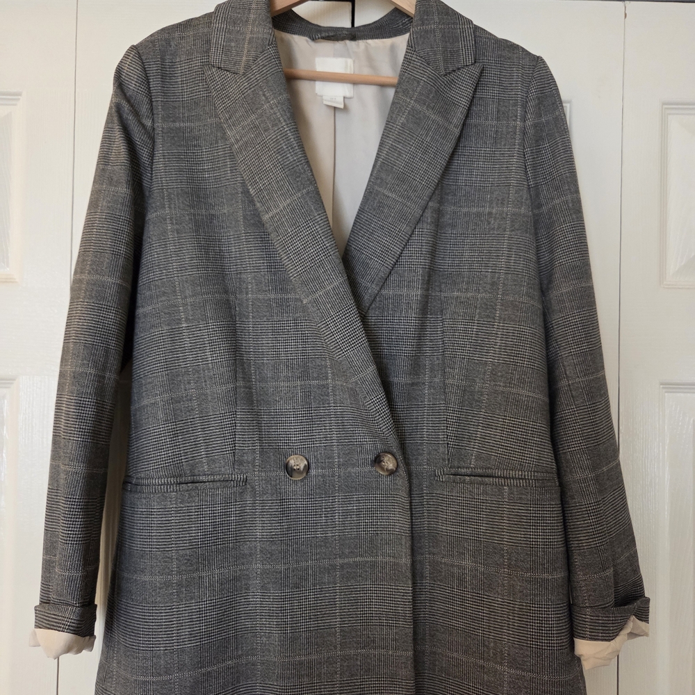H&M Gray Blazer Classic Tailored Fit